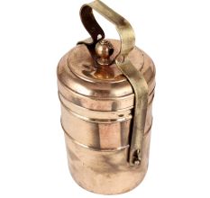 Two Tier Brass Tiffin Box With Locking System