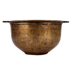 Simple Brass Bowl In Antique Finish