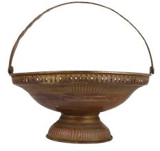 Brass Pooja Flower Basket With Handle