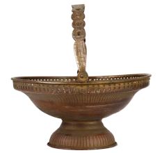 Brass Pooja Flower Basket With Handle