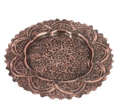 Copper Embossed Ashtray Floral Design