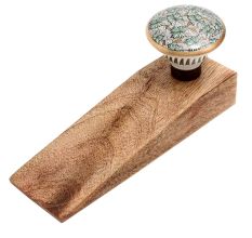 Green Butterfly Swarm Ceramic Wooden Door Stopper