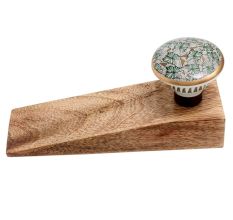Green Butterfly Swarm Ceramic Wooden Door Stopper