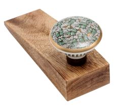 Green Butterfly Swarm Ceramic Wooden Door Stopper