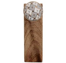 Grey and White Golden Checkerboard Ceramic Door Stopper