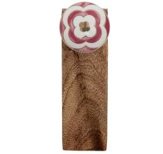 Pink Ceramic Floral Wooden Door Stopper