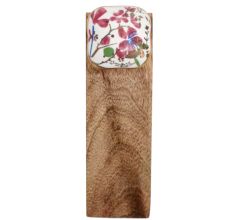 Pink Flower Square Ceramic Wooden Door Stopper