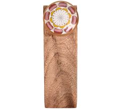 Pink Wheel Flower Ceramic Wooden Door Stopper