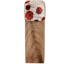 Red Flower Square Ceramic Wooden Door Stopper