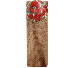 Red Poppy Flower Golden Ceramic Wooden Door Stopper