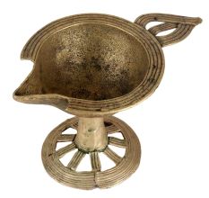 Brass Fish Diya In Antique Finish