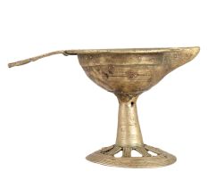 Brass Fish Diya In Antique Finish