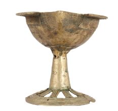 Brass Fish Diya In Antique Finish