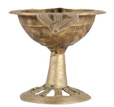 Brass Fish Diya In Antique Finish