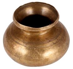 Brass Matka Pot In Antique Golden Finish