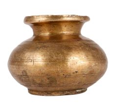 Brass Matka Pot In Antique Golden Finish