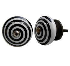 Black Pattern Flat Knob