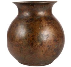 Brass Round Water Storage Pot In Antique Finish