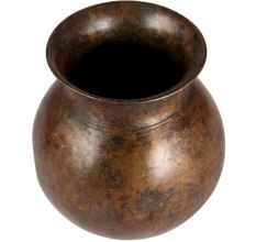 Brass Round Water Storage Pot In Antique Finish