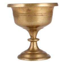 Brass Cup Pedestal Bowl In Antique Finish