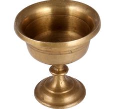 Brass Cup Pedestal Bowl In Antique Finish