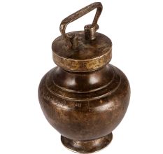 Brass Kamandal Pot In Antique Finish