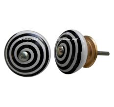 Black Pattern Flat Knob