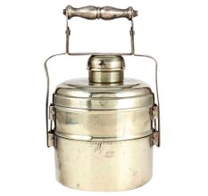 Brass Lunch Box With TwoÂ Compartment