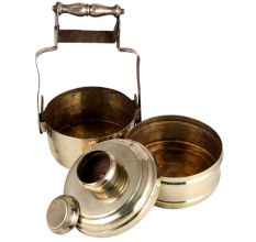 Brass Lunch Box With TwoÂ Compartment