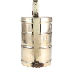 Three Tier Brass Lunch Box In Unique Shape