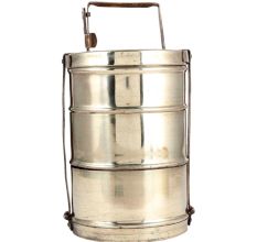 Three-Tier Brass Tiffin Carrier