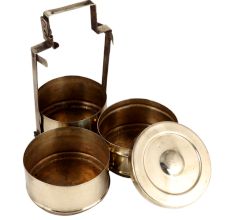 Three-Tier Brass Tiffin Carrier