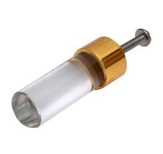 Clear Golden Cylinder Glass Cabinet knobs