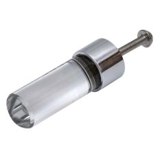 Clear Silver Cylinder Glass Cabinet knobs
