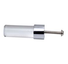 Clear Silver Cylinder Glass Cabinet knobs