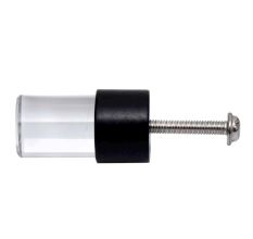 Clear Black Tiny Cylinder Glass Cabinet knobs