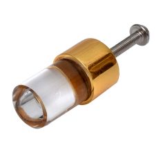 Clear Golden Tiny Cylinder Glass Cabinet knobs