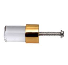 Clear Silver Tiny Cylinder Glass Cabinet knobs