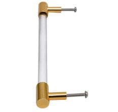 Clear Golden Large Cylinder Glass Door Handles