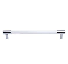 Clear Silver Large Cylinder Glass Door Handles