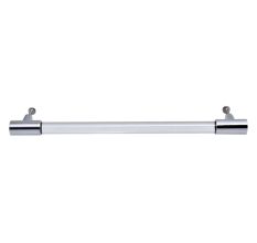 Clear Silver Large Cylinder Glass Door Handles