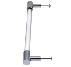 Clear Silver Large Cylinder Glass Door Handles