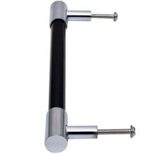 Black Silver Medium Cylinder Glass Door Handles