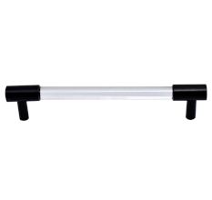 Clear Black Medium Cylinder Glass Door Handles