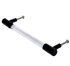 Clear Black Medium Cylinder Glass Door Handles