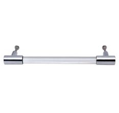 Clear Silver Medium Cylinder Glass Door Handles