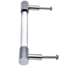 Clear Silver Medium Cylinder Glass Door Handles