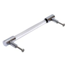 Clear Silver Medium Cylinder Glass Door Handles