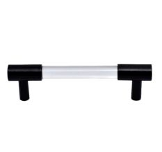 Clear Black Small Cylinder Glass Door Handles