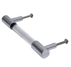 Clear Silver Small Cylinder Glass Door Handles